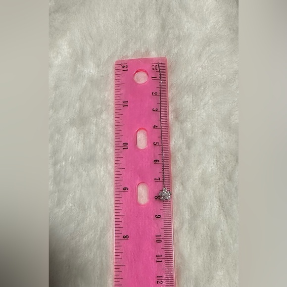 925 Silver Glamorous CZ Flower Drop Thread Earrings - Picture 14 of 15